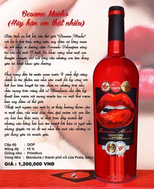 Rượu vang Ý: BESAME MUCHO PRIMITIVO