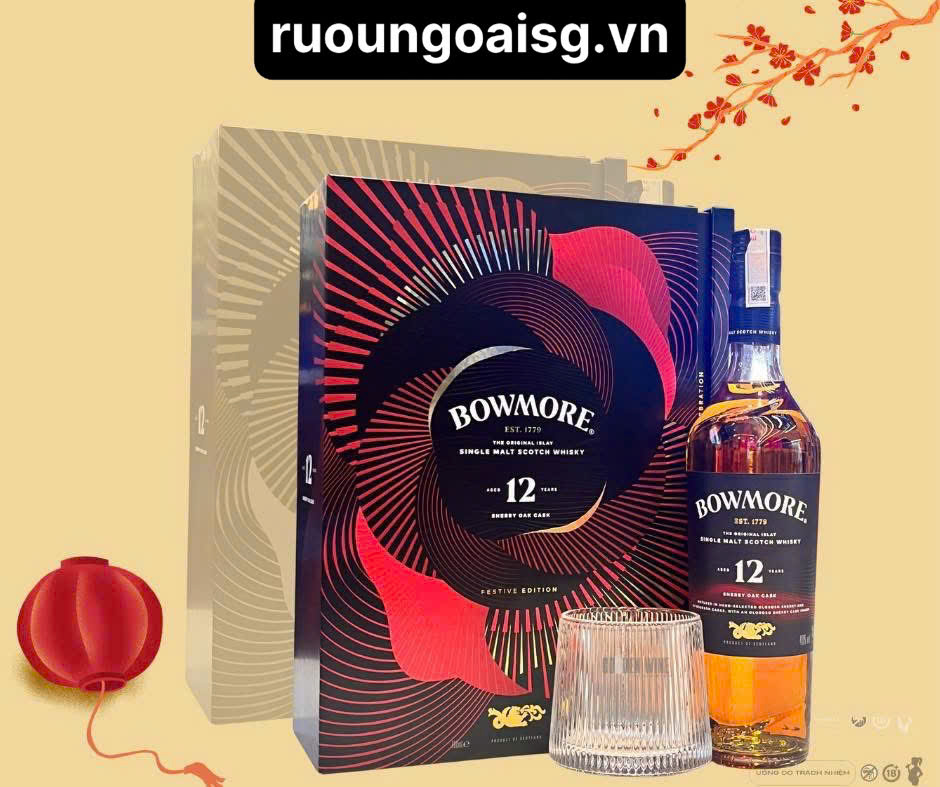 Bowmore 12 Năm Sherry Oak Cask - Hộp Quà Tết 2026